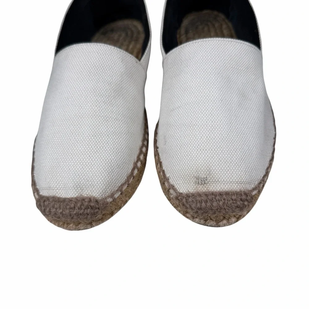 Saint‎ Laurent Beige Canvas Espadrilles w Embroidered Logo Sz 36